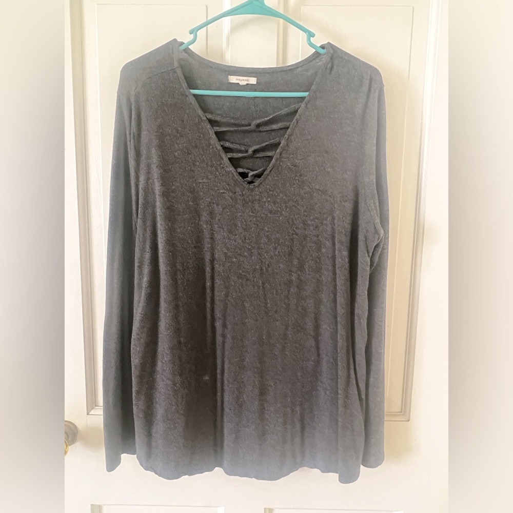 Maurices Strappy Neck Ling Sleeve Tee, Size XL
